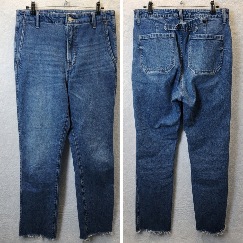 J Crew Womens 96 Straight Jeans Raw Hem High 90s Festival Indie Hip Hop Retro 29